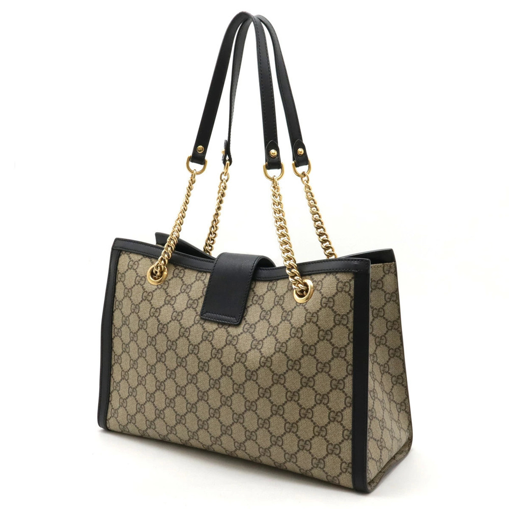 Gucci Padlock Leather Bag Shoulder Chain GG Beige Strap Black Tan Black